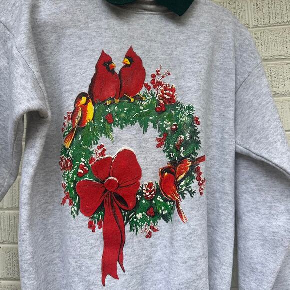 Trau & Loevner TNT Vintage 90's Christmas Cardinal Crewneck Sweatshirt - Picture 3 of 4